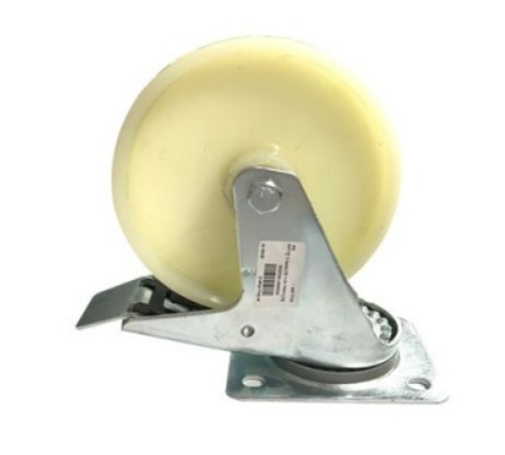 [1004828] ล้อไนล่อน ขาว E21PPR 5 มีเบรค MULLER +