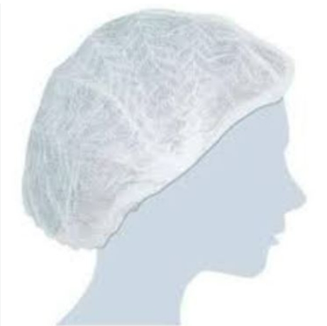 [1004843] -หมวกคลุมผม ใยสังเคราะห์ สีขาว PK50
