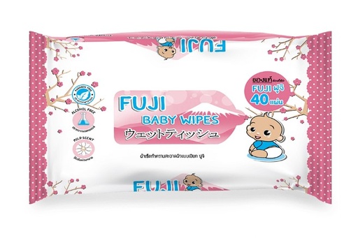 [1005101] ทิชชู่เปียก สูตรธรรมดา 40 แผ่น เบบี้ไวพส์ ฟูจิ คูริโนะ