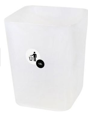 [1005052] ถังผงเหลี่ยม 12L No.1142 สีขาว JCJ