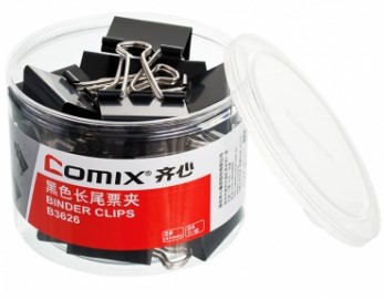 [1005228] คลิปหนีบกระดาษ B3626 ดำ COMIX+