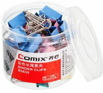 [1005234] คลิปหนีบกระดาษ B3635 19mm คละสี COMIX+