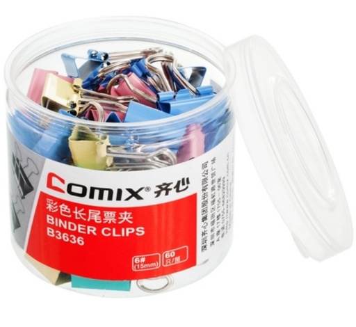 [1005235] คลิปหนีบกระดาษ 15mm B3636 คละสี COMIX+