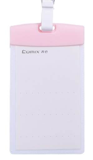[1005258] -ซองใส่บัตร A7965 แนวตั้ง ชมพู COMIX+