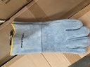 -ถุงมือหนังกลับ ยาว ขอบเหลือง FIXTON+