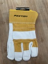 -ถุงมือหนังสั้น มีซับ ขอบผ้า FIXTON+