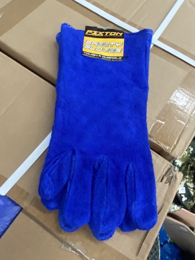 [1005346] ถุงมือหนังสั้นมีซับ สีน้ำเงิน FIXTON+