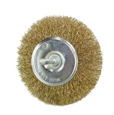 [1005882] แปรงลวดกลม มีแกน 100มม ทองเหลือง 4" FIXTON+