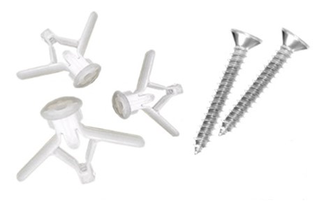 [1006269] พุกพลาสติกปีกผีเสื้อ+สกรู #6x1.1/2” mm. Pk10