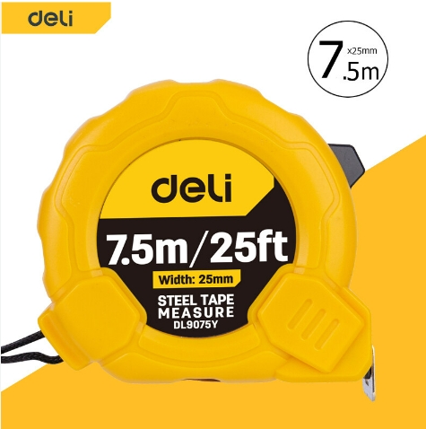[1006822] ตลับเมตร 7.5M/25ft x 25mm EDL9075Y DELI+