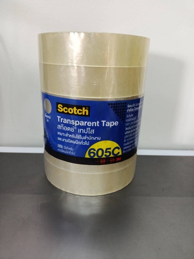 [1007267] เทปกาวใส 1" 66ม. 3M แพค6