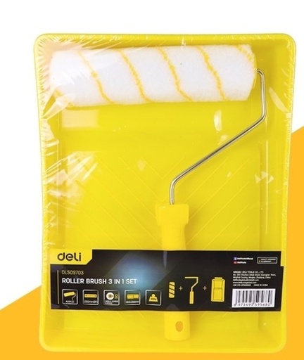 [1007494] -ถาด+ลูกกลิ้งทาสี 3IN1 9" 12mmEDL509703 DELI+