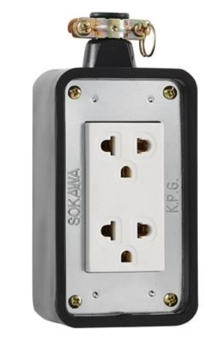 [1007621] บล็อกยาง 2x4 พร้อมปลั๊กกราวด์คู่ S-104 SOKAWA