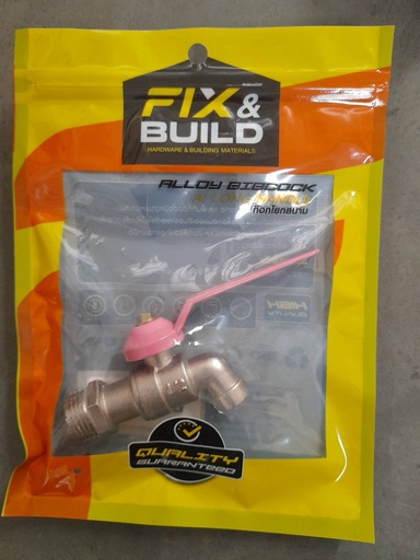 [1007680] -ก๊อกบอลแฟนซี 1/2" ชมพู FIX&BUILD+