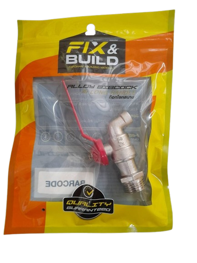 [1007681] ก๊อกบอลแฟนซี 1/2" แดง FIX&BUILD+