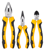 [1000573] ชุดคีม 3 ชิ้น ปากจิ้งจก ปากแหลม ปากเฉียง EDL2008-3 DELI+