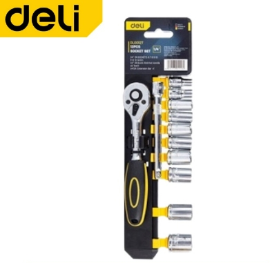 [1000594] -ชุดลูกบล็อค 1/4" 12ชิ้น EDL0012T DELI+