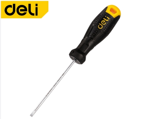 [1000600] ไขควงปากแบน SL5x150mm Cr-v EDL6251501 ด้ามธรรมดา DELI+