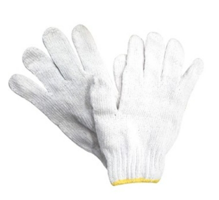 [1008031] ถุงมือผ้า ไม่ฟอก 6ขีด ขอบเหลือง (1คู่)