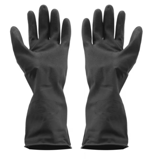 [1009180] ถุงมือยาง ไซส์ M สีดำ ตราม้า