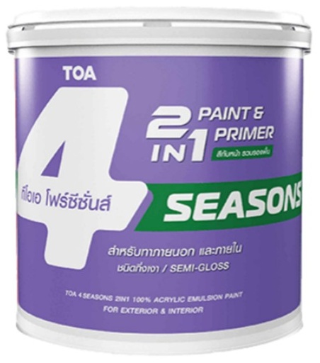 [1009226] สีน้ำภายนอก กึ่งเงา 4ss 2IN1 #FS100 ขาว 2.5กล. TOA