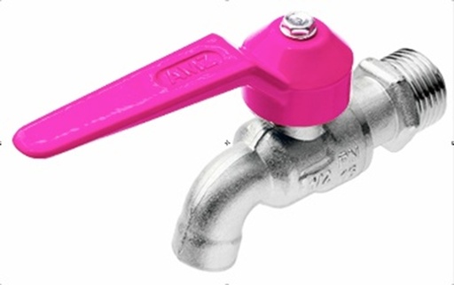 [1009855] ก๊อกบอลแฟนซี 1/2" AS-12 สีชมพู AMAZON