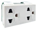 เต้ารับเดี่ยวมีกราวด์ ขนาด 3 ช่อง 16A 250V NN-P601 ขาว NANO