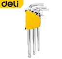 ประแจหกเหลี่ยมตัวแอล หัวบอล 9ชิ้น/ชุด EDL3088 DELI+