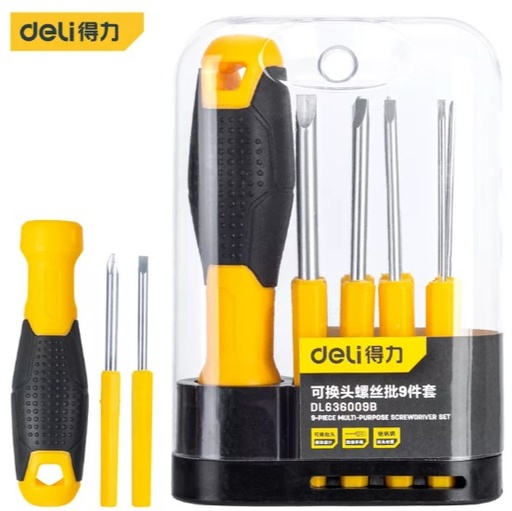 [1000911] ชุดไขควง 9ชิ้น DL636009B DELI+
